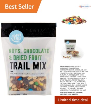 1 lb Amazon Trail Mix: Nuts, Chocolate & Dried Fruit - Resealable Snack Pack