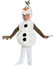 DISNEY FROZEN OLAF Toddler/Kids Halloween Costume Snowman Disguise Small Sz 4-6