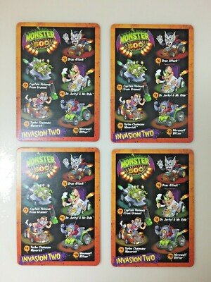 Monster 500 Promotional Card Lot of 4 cards Toys R Us Invasion Two Event  4 Same