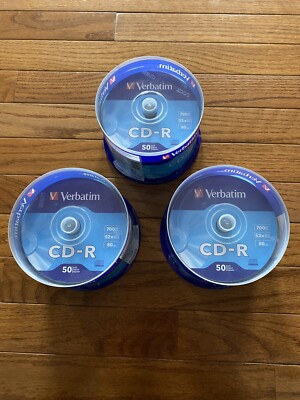Lot Of 3 Verbatim CD-R Discs 700MB/80min 52x Spindle Silver 50/Pack
