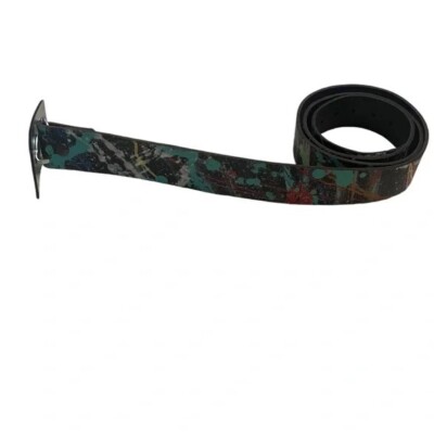 Handmade Color Splash Leather Black Belt Silver Tone‎ Hardware (NWOT) Skinny Black Leather Western Dress Belt Silver Tarnished  main image 4
