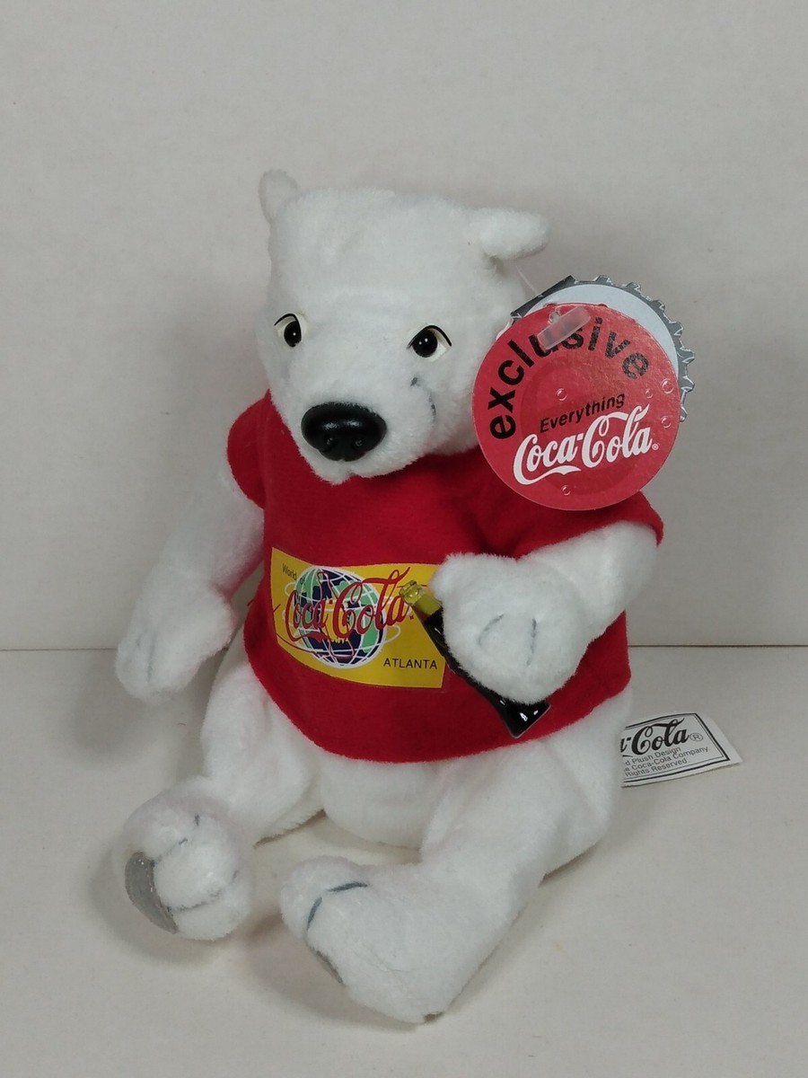 RARE 1999 World of Coca-Cola Atlanta Bean Bag Polar Bear Plush