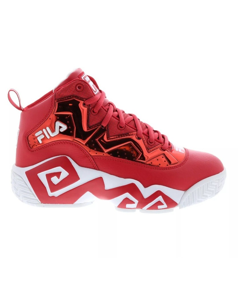 Fila MB Night Walk 1BM01747-611 Mens Red Leather Athletic Basketball Shoes