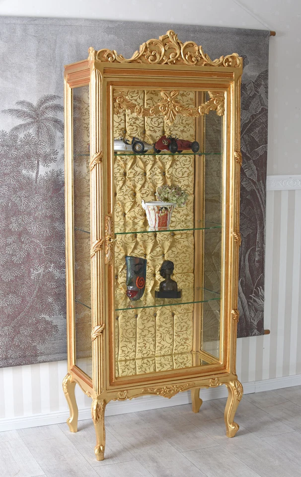 Standvitrine Barock Schrank Vitrine Antik Standregal Glas Vitrinenschrank - Bild 3 von 4