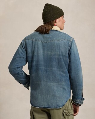 Polo Ralph Lauren Fleece-Lined Denim Western Shirt Jacket Sherpa