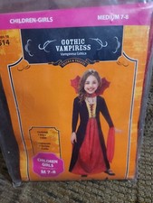 Dept 18 Goth Vampire Halloween Costume Kids Medium 7 To 8 Dress Collar