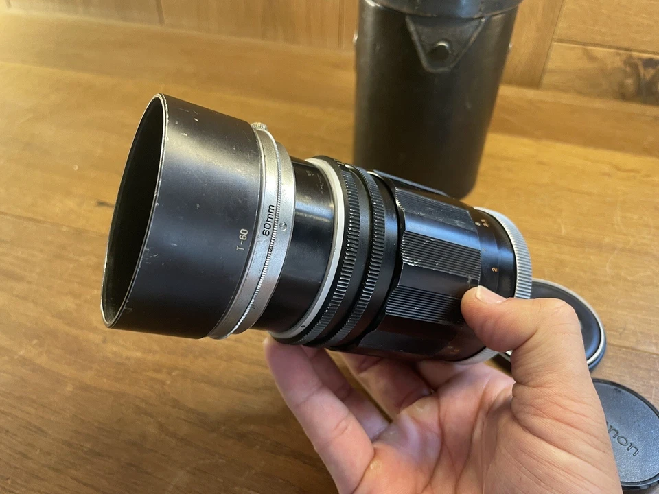 * Exc + 5 с чехлом и капюшоном * Canon супер Canomatic объектив R 135 мм F/2,5 телеобъектив / Япония - Изображение 4 из 4