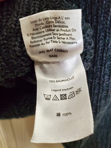 Eddie Bauer Men's 100% Cotton 1/4-Zip Gray Ribbed Sweater Size Medium- Good Cond - Picture 5 of 11