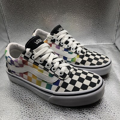 Zapatillas Chanel Mujer Precio VANS WARD RAINBOW CHECKERBOARD SNEAKERS