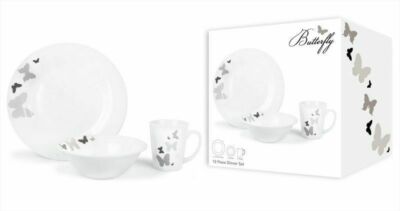 Grey Asda Red Dinner Set Asda Butterfly Dinner Set 12PCS Porcelain