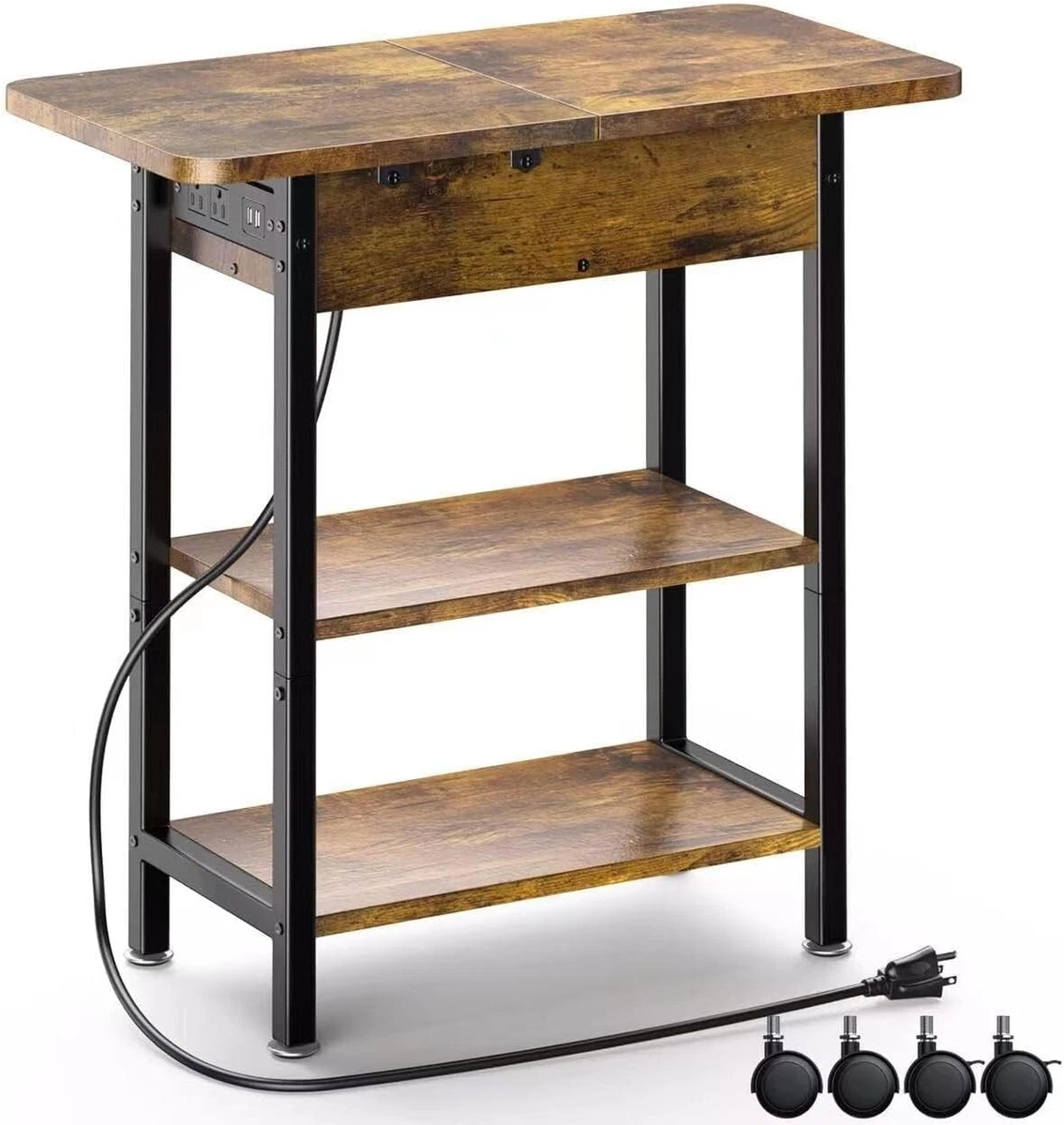 Recliner side table with charging station hot sale