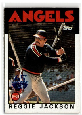 1986 Topps Reggie Jackson 700 65th Anniversary Buyback Blue Foil Stamp HOF Card