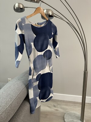 Numoco Sheath Dress Womens S Blue 1/2 Sleeve Zip Pockets Stretch
