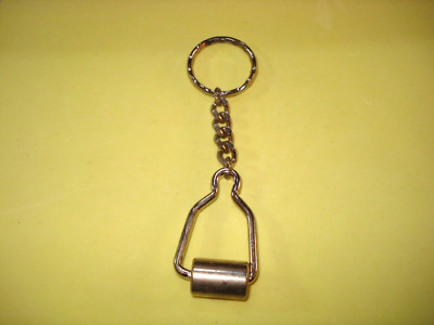 Vintage Silver Tone Metal  Roller -Constuction worker Key Chain-Ring 80's  Rolls