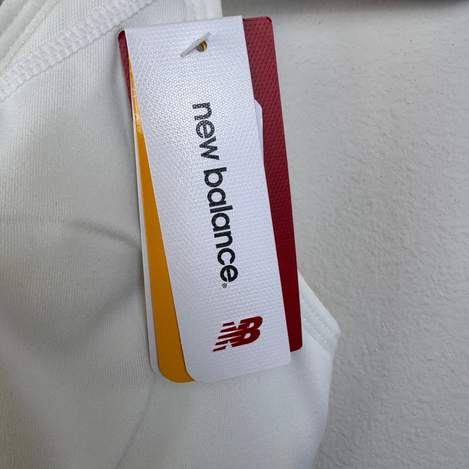 NEW BALANCE White Sports Bra Racerback Mesh Lined NEW WITH TAG / Size 36C - Image 2 of 4