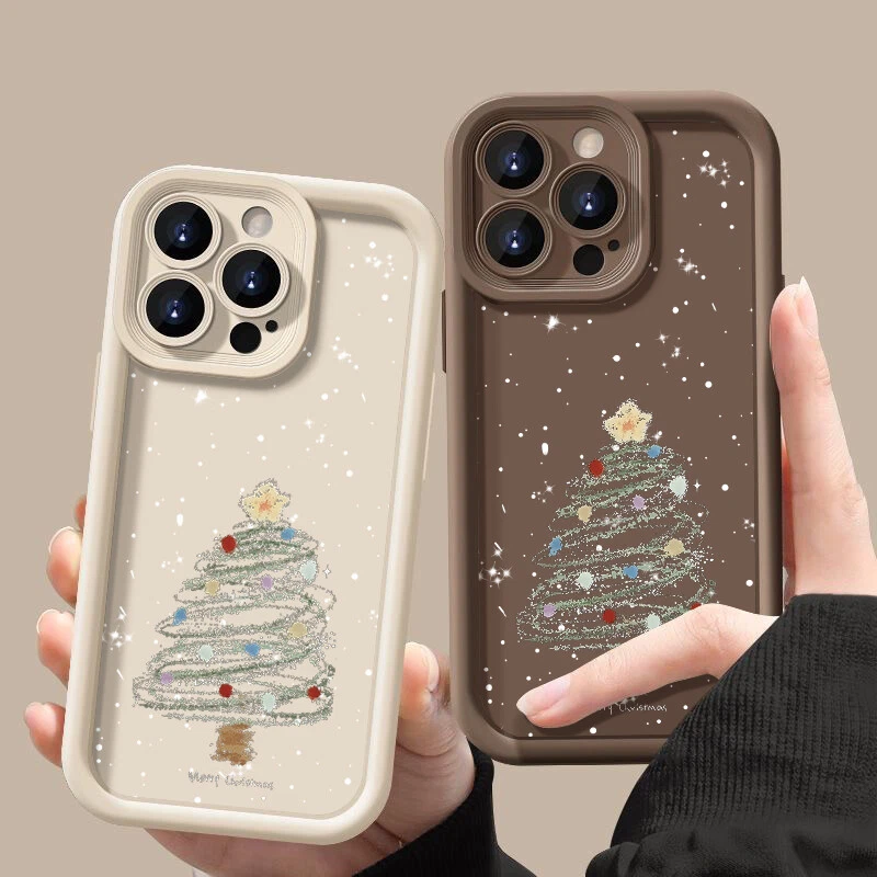 For iPhone 16 15 17 Pro Max Air 14 13 12 11 XR 8 Christmas Tree Santa Case Cover - Image 3 of 4