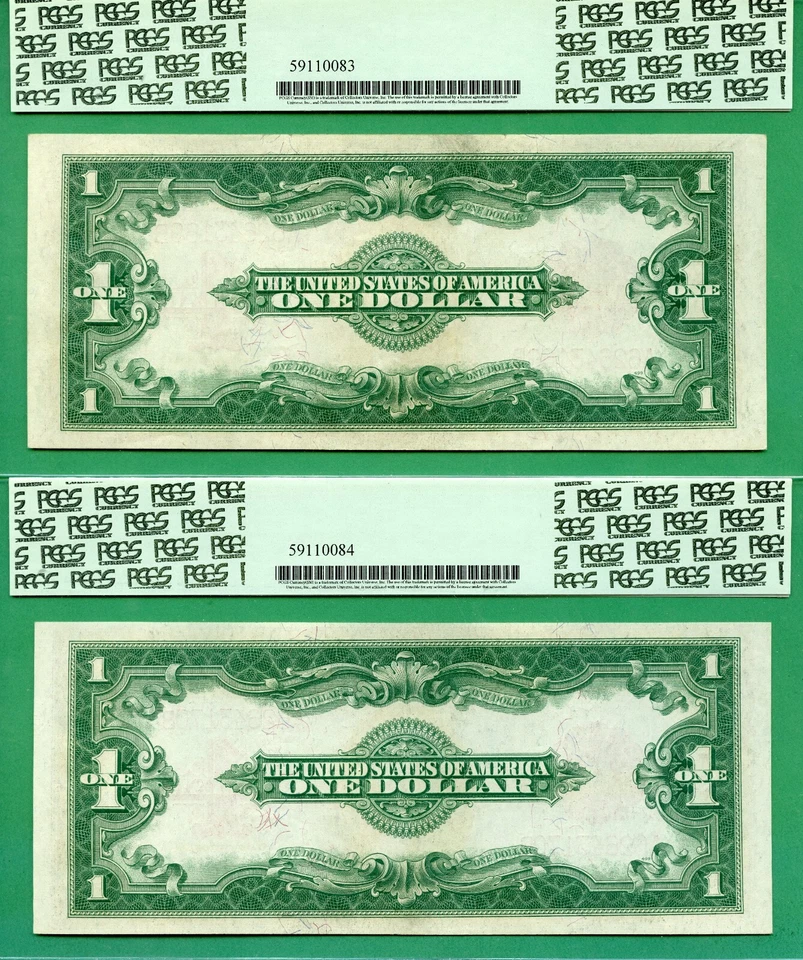 CUT SHEET - FOUR CONSECUTIVE - 1923 $1 USN - PCGS 58, 58, 65 & 63 PPQ - Fr 40 - Image 3 of 4