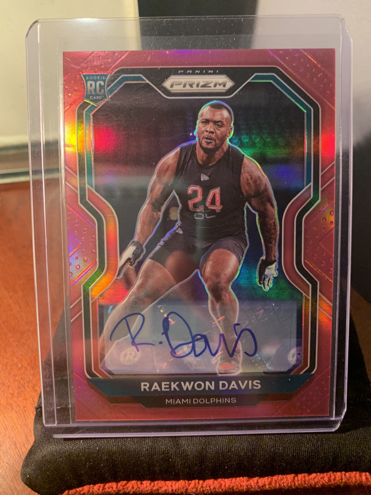 2020 Panini Prizm Raekwon Davis Rc #341 Pink Prizm Auto Miami Dolphins (Z9)