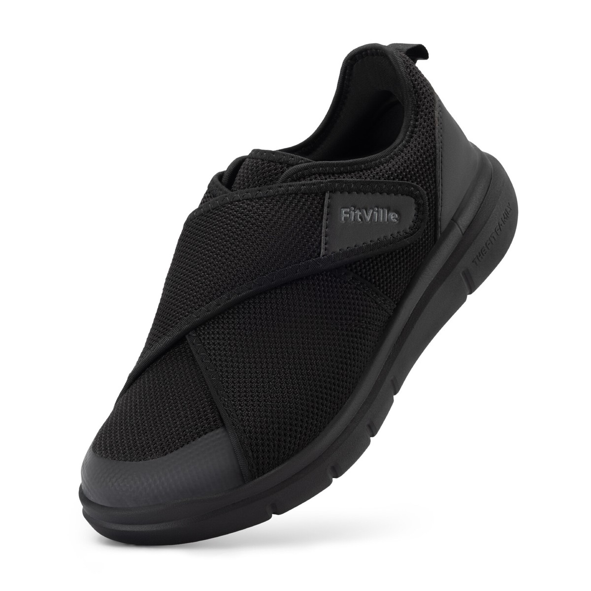 Fitville Diabetische Herenschoenen Extra Brede Met Klittenbandsluiting Zachte Gezondheidsschoenen Walking Shoes Grijs 46 EU Breed