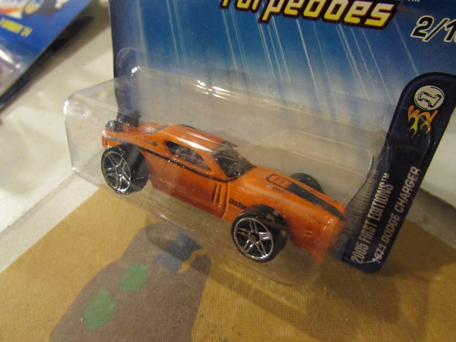 Hot Wheels '71 Dodge Charger 042 Orange Torpedoes 2005 First Editions