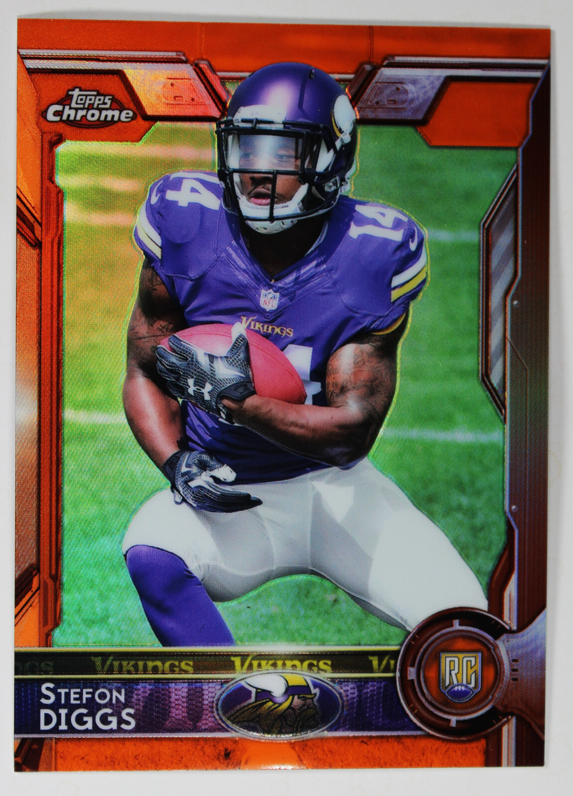 2015 Topps Chrome Orange Refractor #148, Stefon Diggs, ROOKIE