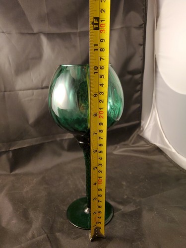 Empoli Italian Blue Green Goblet Glass MCM - Picture 3 of 3