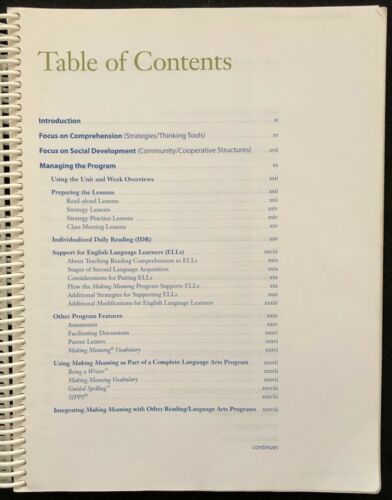 1st - Making Meaning Teacher's Manual and Assessment Resource Book (2008) - Picture 3 of 12