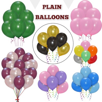 12'' Latex EINFACHE LUFTBALLONS BALLONS Helium GROSSHANDEL BALLONS Geburtstag Hochzeit UK