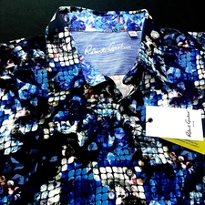 Robert Graham Geometric Embroidery Abstract Camo Paisley Sport Shirt 2XL