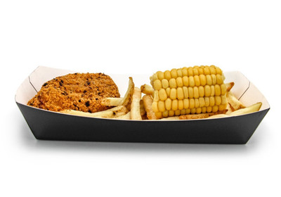 500 LRG Schwarz Mahlzeit Tabletts BBQ Fast Food Zum Mitnehmen Einweg Kompostierbar Karton