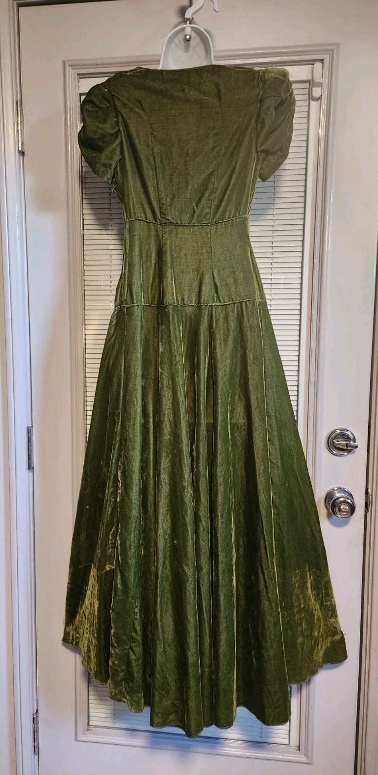 Vintage 1930's Green Velvet Gown Small