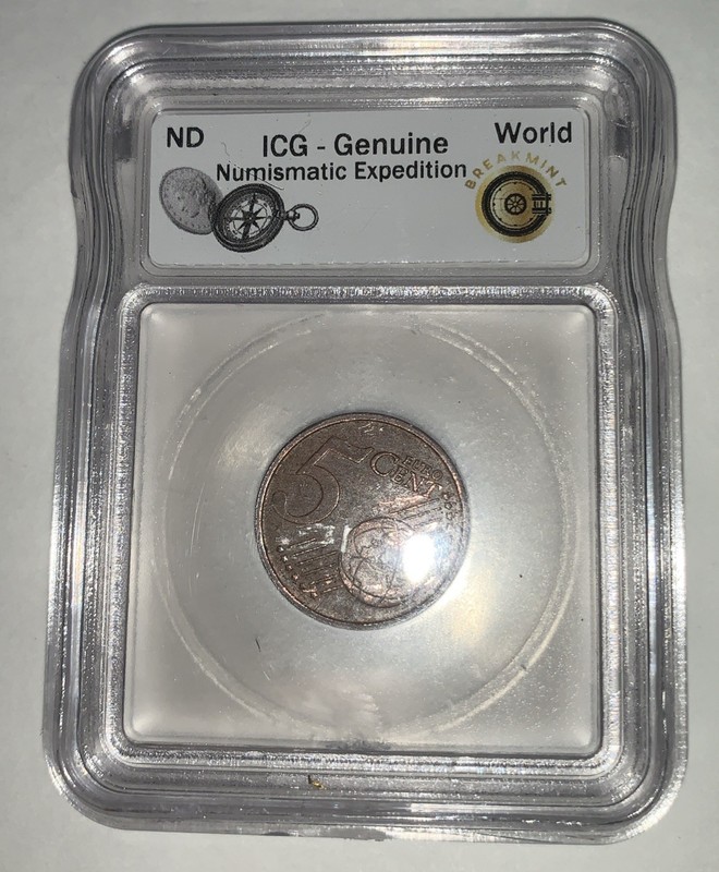 Italy 2002 5 Euro Cent Coin. 1142 Royal Seal Design