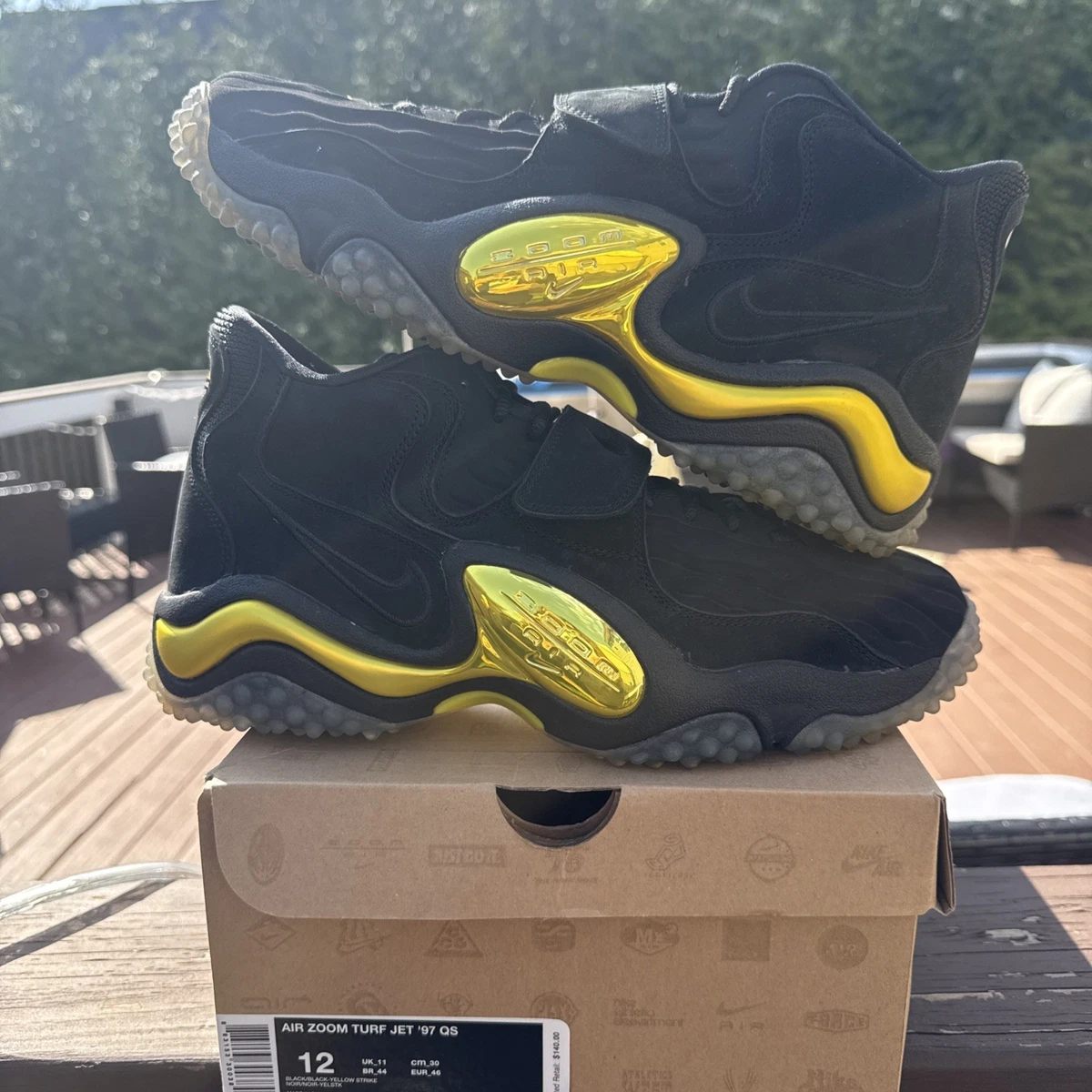 Nike Air Zoom Turf Jet 97 Men\'s Size [9.5] Black Yellow Retro Training Shoes Nike Air Zoom Turf Jet 97 Copper Metallic Men main image 2