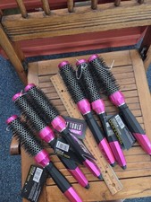 Lot Of 6 Hot Tools Pink Titanium Round Hair Brush Vented Thermal Barrel Ceramic