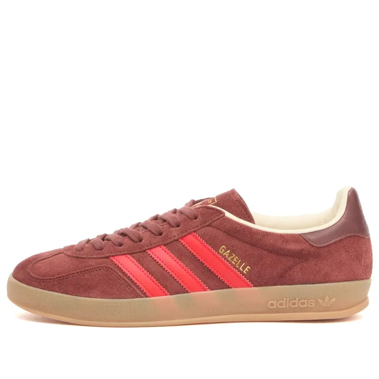 Adidas Originals Gazelle Indoor Shoes in Fox Brown and Red
