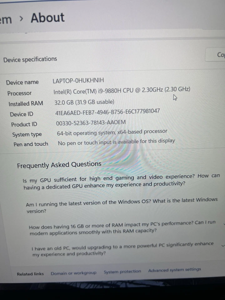 ASUS ROG Strix SCAR III i9-9880H RTX 2070 32GB 15.6” 240Hz – Read Description - Image 4 of 4