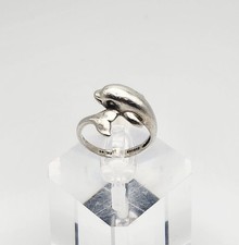 Kabana Sterling Vintage Sterling Silver Dolphin Wrap Ring Size 7