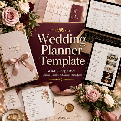 Wedding Planner Template Word Google Docs Timeline Budget Checklist 18 Section