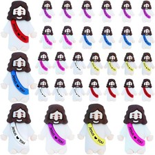 32Pcs Little Jesus Figures Bulk Mini Jesus Love You Figurines Tiny Small Rubber