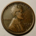 1924 S Lincoln Wheat Cent Penny F - VF   "Actual Coin Pictured"