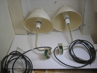 2 x Clamp Mounted Retro Bedside Lamps