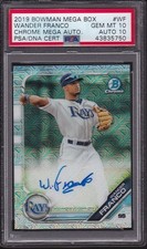 2019 Bowman Chrome Mega Box WANDER FRANCO PSA 10 DNA 10 AUTO MOJO REFRACTOR #WF