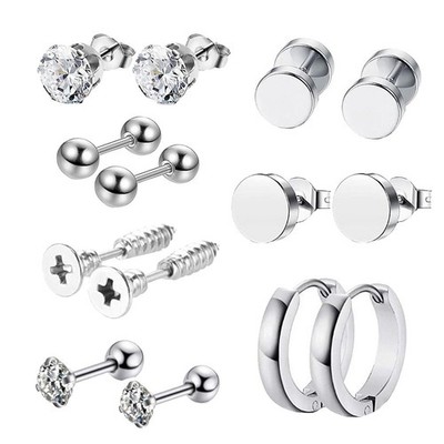 14 Pcs Ohrringe Aus Edelstahl Mann Männliche Schmuck Für Ohrpiercings