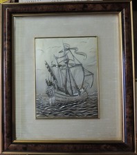 °°° 78) QUADRO CON VELIERO IN ARGENTO °°°