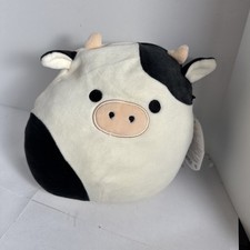 Squishmallow Connor the Cow 8" plush soft squishy Black  White