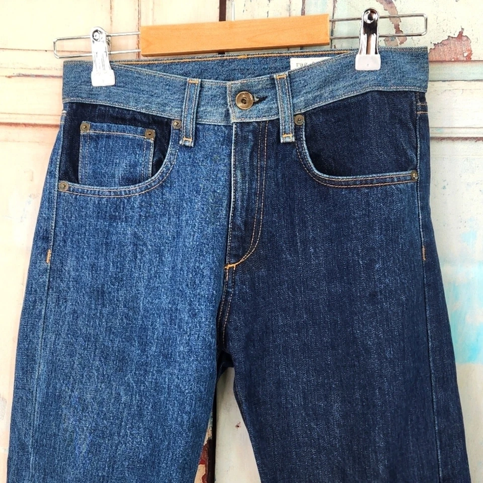 Pantalones de mezclilla recortados Rag & Bone Wallingford Colorblock 2 tonos pierna recta Foto 3 de 4