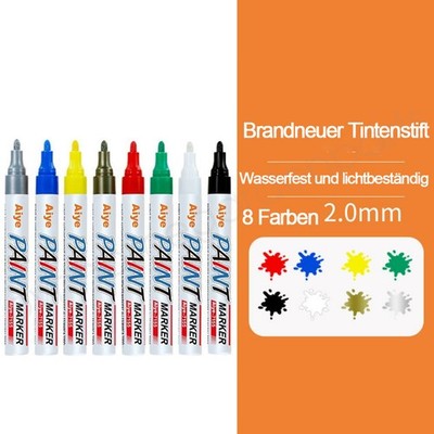 8 Stück Beliebte Permanent Paint Marker Pen 2-4mm für  Beschriftung Lackmarker
