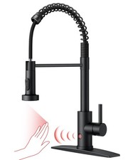 Black Touchless Kitchen Faucet, Hands-Free, High Arc Single Handle