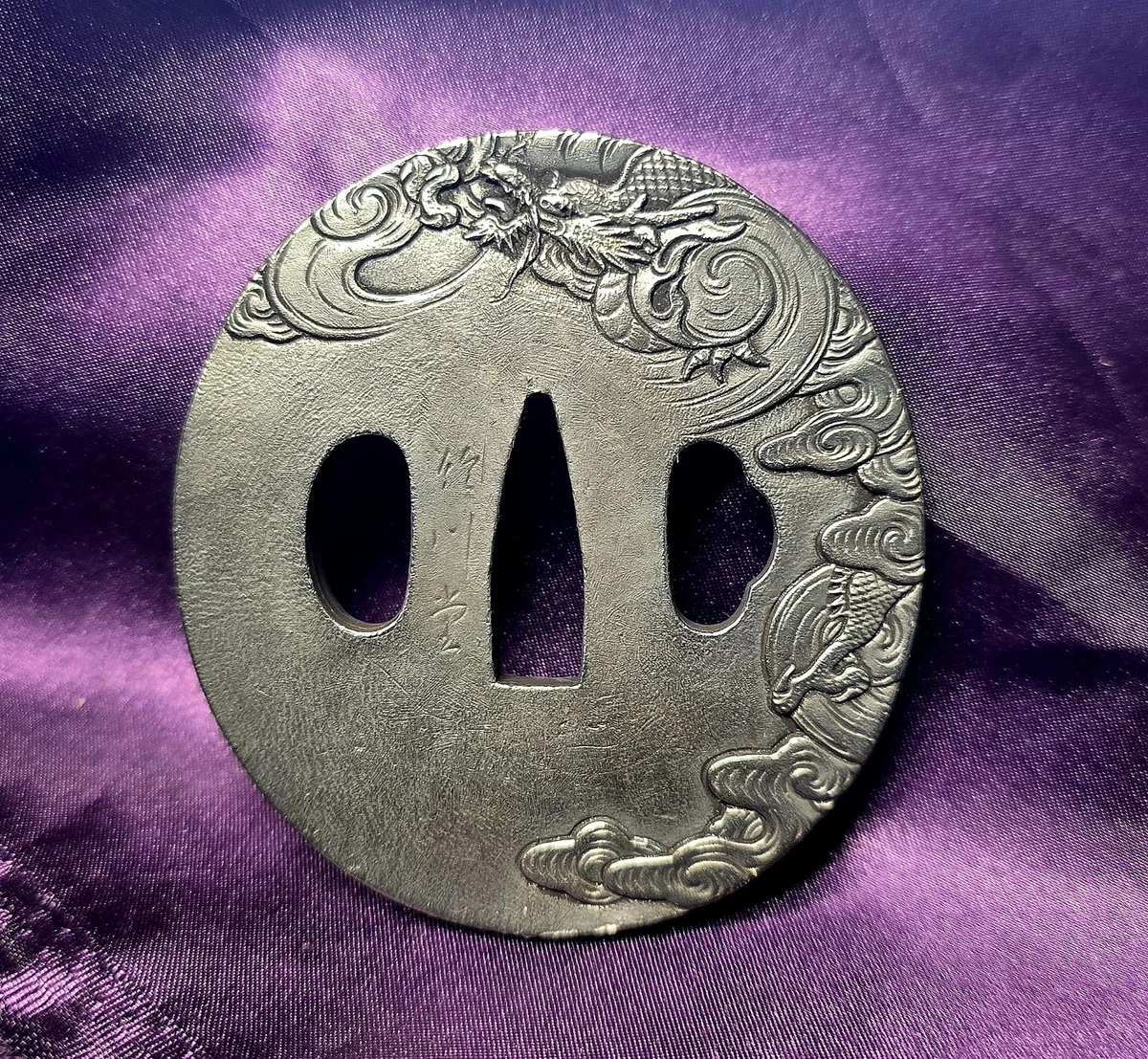 黑色黄铜古董日本刀镡| eBay