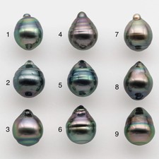 9-10mm Tahitian Pearl with High Luster and Natural Color, One Piece Undrilled f
